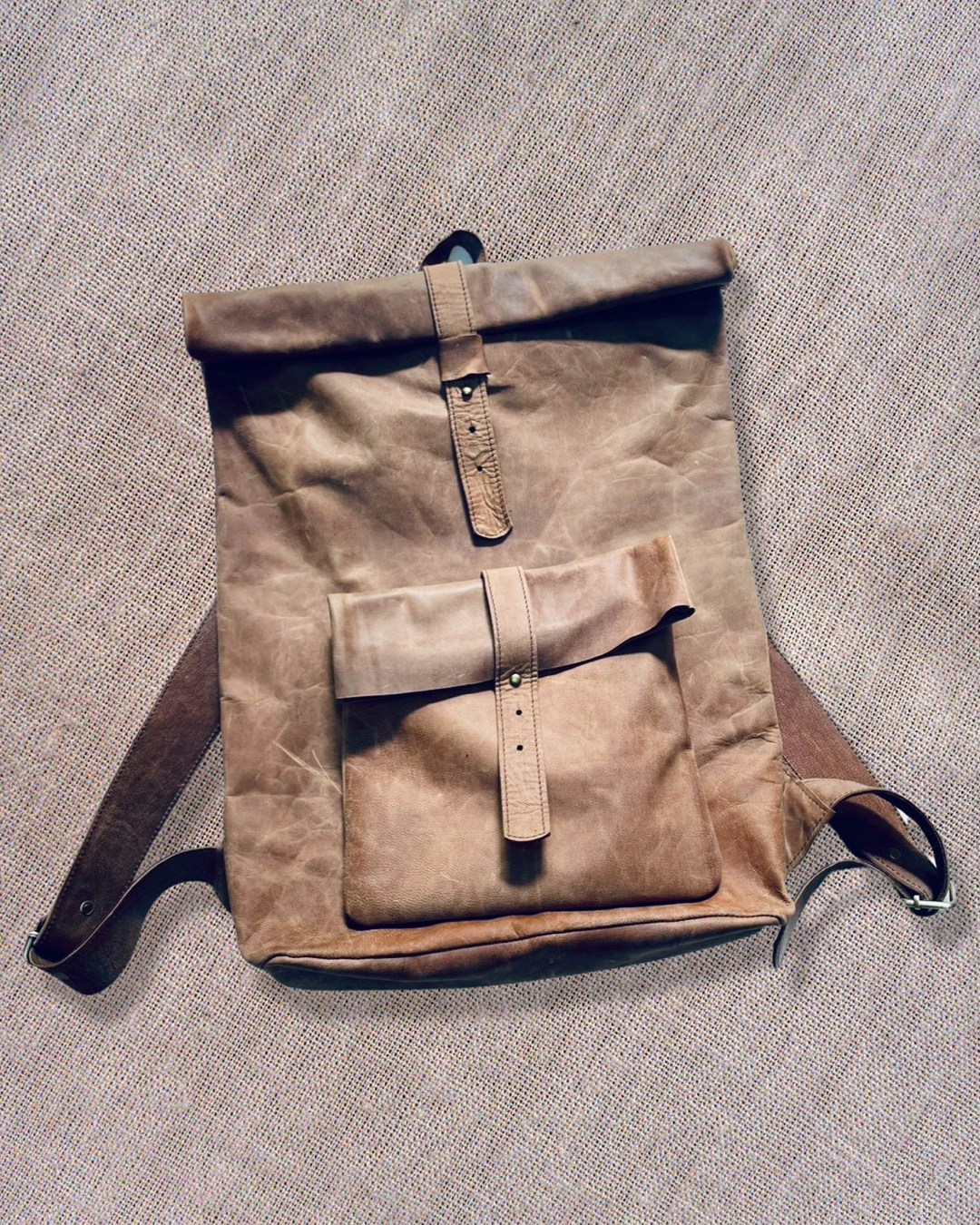 Backpack Leather Roll