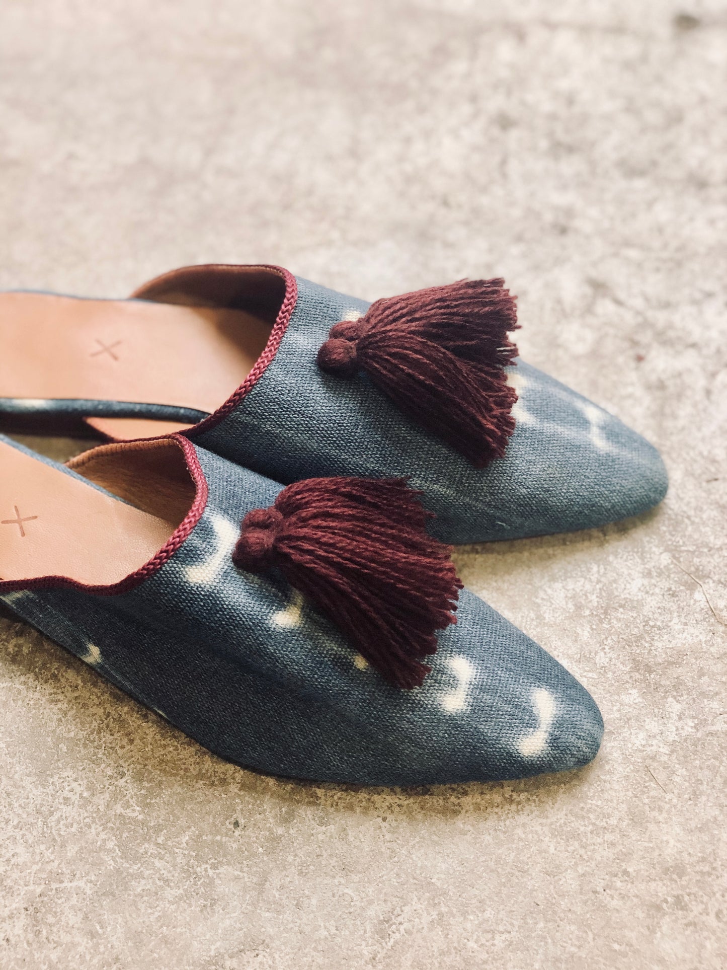 Indigo Slippers - Upcycling