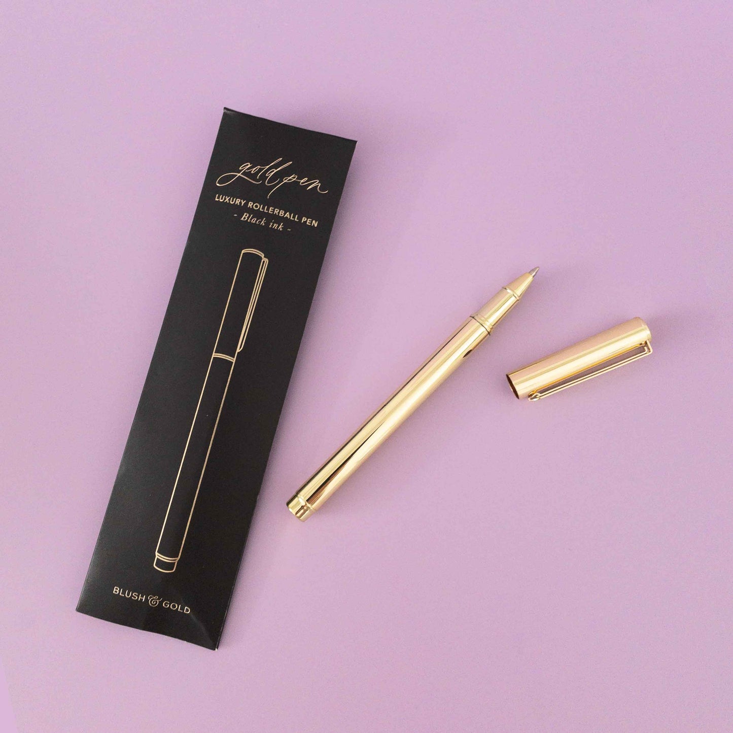 Golden Pen with Black Ink