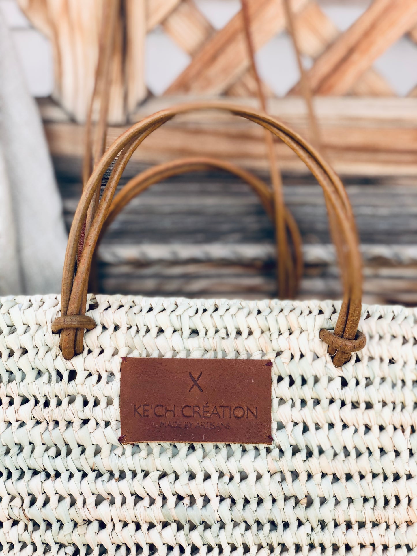 Straw Shopper With Leather